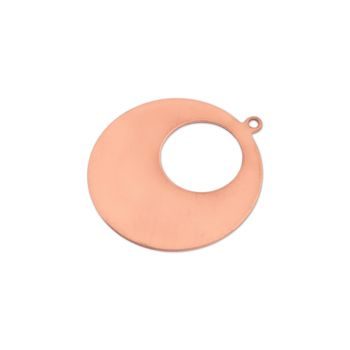 Copper cutout round pendant 40mm