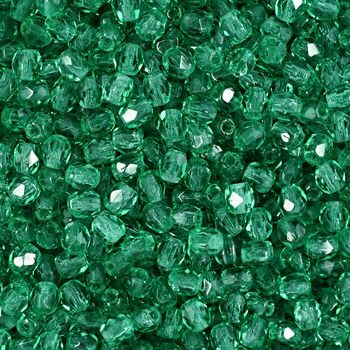 Glass fire polished beads 3mm Emerald