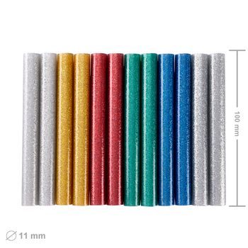 Glue sticks for a hot glue gun mix of colours with glitter 11x100mm 12pcs