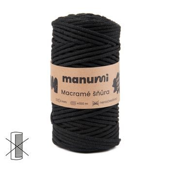 Manumi Macramé šnúra 3mm čierna