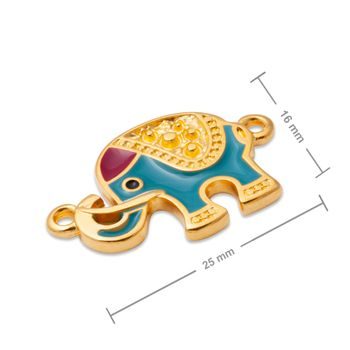Manumi connector elephant 25x16mm gold-plated