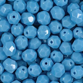Glass fire polished beads 6mm Blue Turquoise