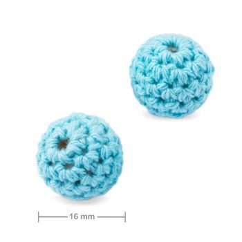 Crochet beads round 16mm Blue Green