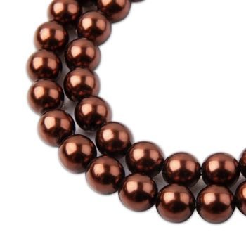 Glass pearls 8mm bronze