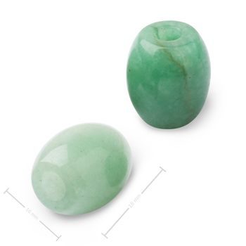 Mineral Aventurine barrel bead with large hole for Macramé 18x16mm