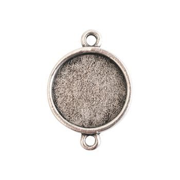 Nunn Design connector with a setting circle 20,5x14,5mm silver-plated
