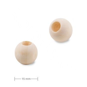 Wooden beads with large hole for Macramé 15mm