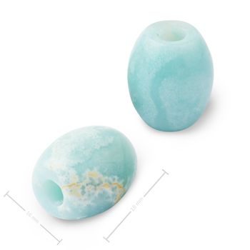 Mineral Amazonite barrel bead with large hole for Macramé 18x16mm