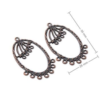 Chandelier earring findings 50x28mm antique copper