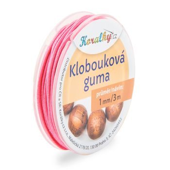 Klobouková guma 1mm/3m růžová č.3