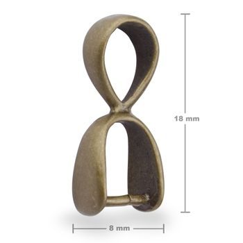 Pendant bail 18x8x5mm antique brass