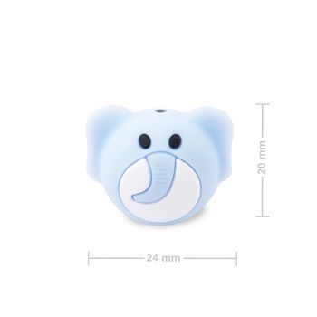 Silicone bead elephant Pastel Blue