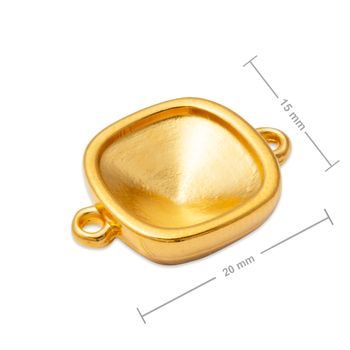 Manumi connector with a setting for SWAROVSKI 4470 12mm gold-plated