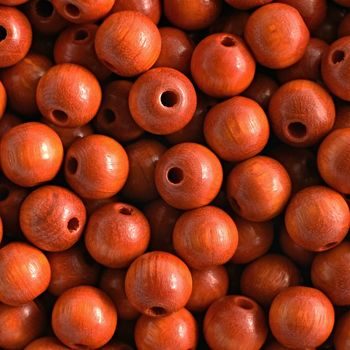 Dřevěné korálky kulička 6mm oranžová