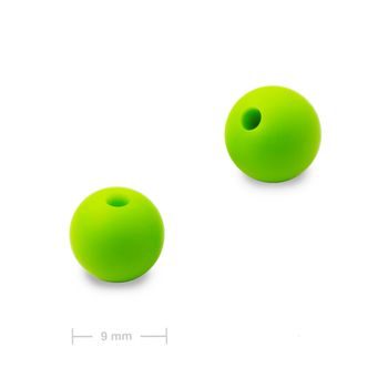 Silicone round beads 9mm Chartreuse Green
