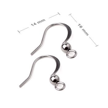 Stainless steel 316L open earring hooks 16x14mm