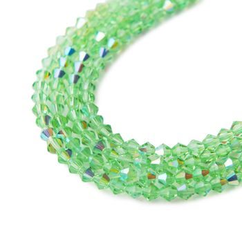 Cínové perličky 4mm Peridot AB