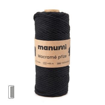 Macramé cord twisted 3mm black