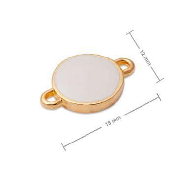 Manumi connector white circle 18x12mm gold-plated