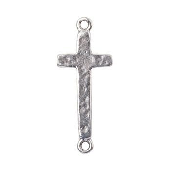 Nunn Design connector Charm Cross 31 x 13 mm silver plated