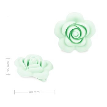 Silicone beads flower 40x40x15mm Light Sea Green