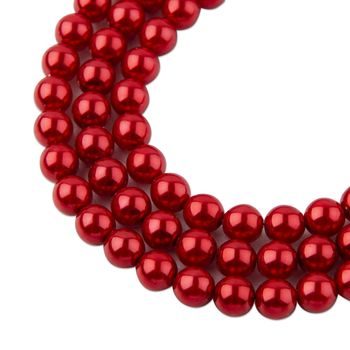 Glass pearls 6mm red
