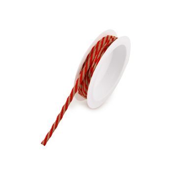 Satin gift string natural with red 5mm/2m