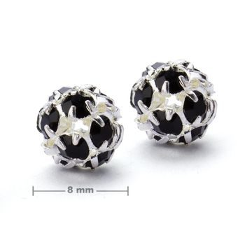 Rhinestone ball 8mm silver Jet