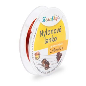 Nylonové lanko 0,45mm/3m červené č.7