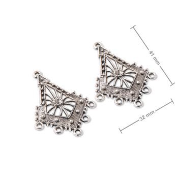 Chandelier earring findings 41x32mm staroin the colour of silver