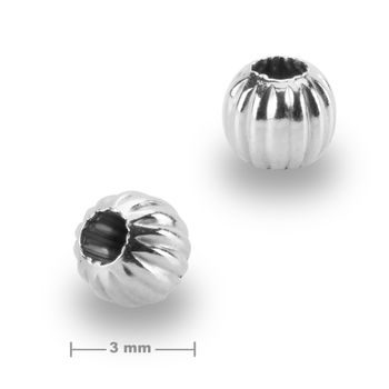 Sterling silver 925 decorative bead 3mm No.388