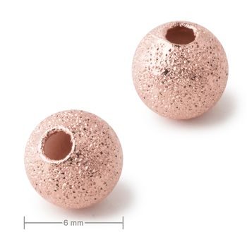 Kovový korálik stardust 6mm vo farbe rose gold