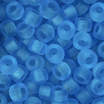 Czech glass large hole beads 6mm Aqua Matt