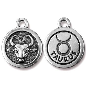 TierraCast pendant Taurus antique silver