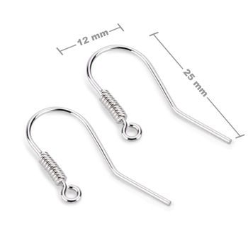 Sterling silver 925 open earring hook 25x12mm No.5