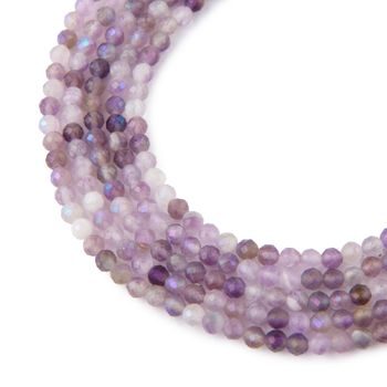 Plated Amethyst faceted beads 4mm