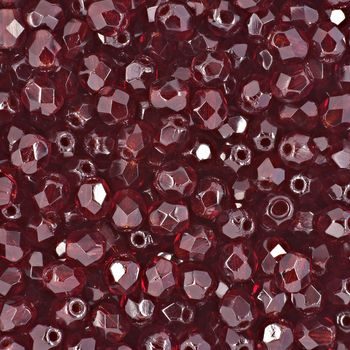 Glass fire polished beads 4mm Ruby
