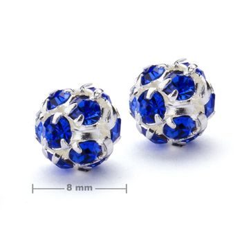 Rhinestone ball 8mm silver Sapphire