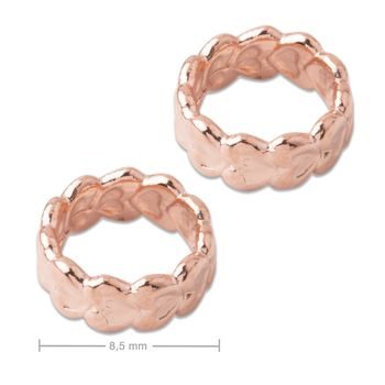 Silver spacer round bead rose gold-plated heart 8.5x3.5mm No.724