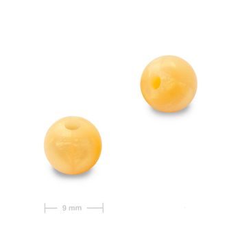 Silicone round beads 9mm Pearl Gold