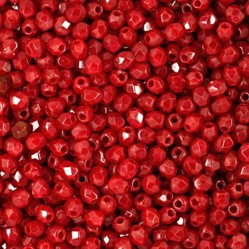 Glass fire polished beads 3mm Opaque Red
