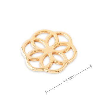 Silver connector flower gold-plated 10mm No.787