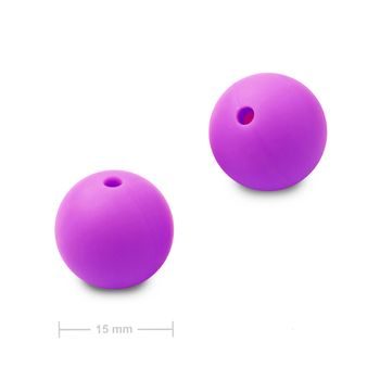 Silicone round beads 15mm Lavender