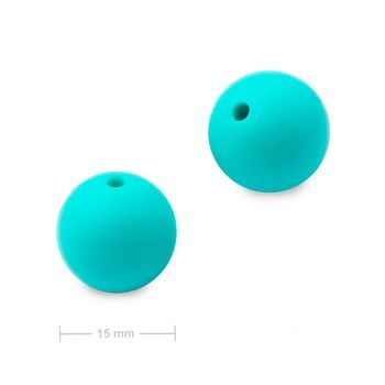 Silikónové guľaté koráliky 15mm Turquoise