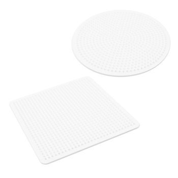 Set of 2 pegboards for ironing beads large circle and square