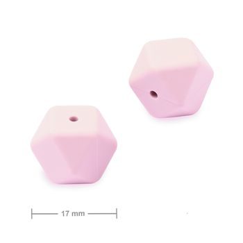 Silicone beads hexagon 17mm Lilac Purple