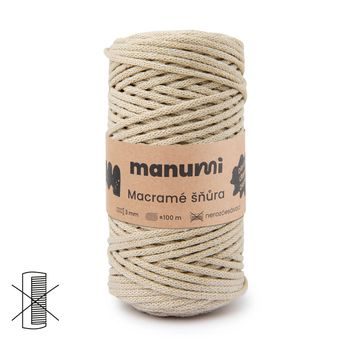 Manumi Macramé šňůra 3mm béžová