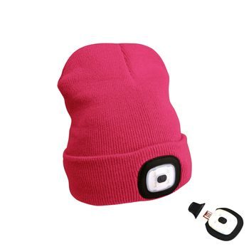 Pink hat with a headlamp 45lm with USB charging
