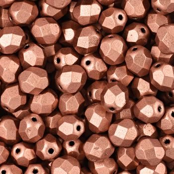 Broušené korálky 6mm Matte Metallic Copper