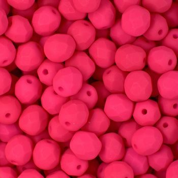 Manumi české broušené korálky 6mm Neon Pink